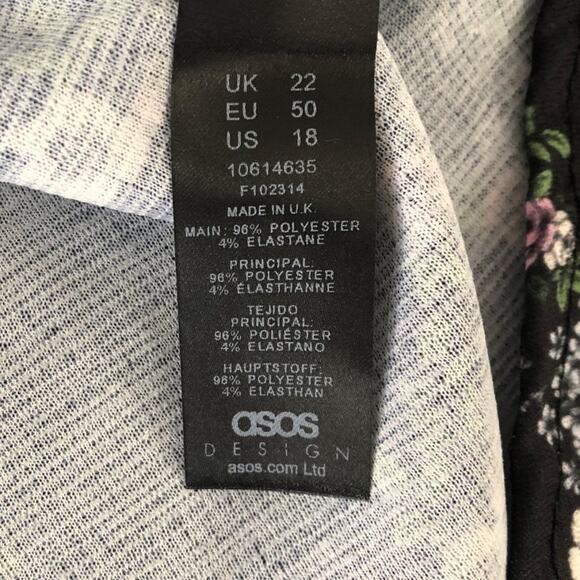 ASOS Women's Size 18 Floral Square Neckline Mini Dress - Picture 5 of 9